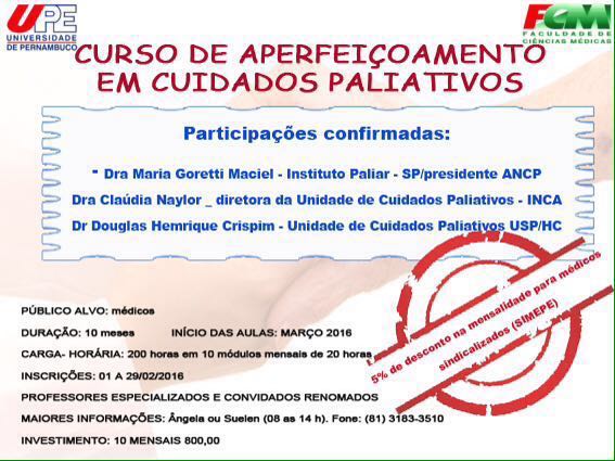 Leia mais sobre o artigo Curso de aperfeiçoamento em cuidados paliativos