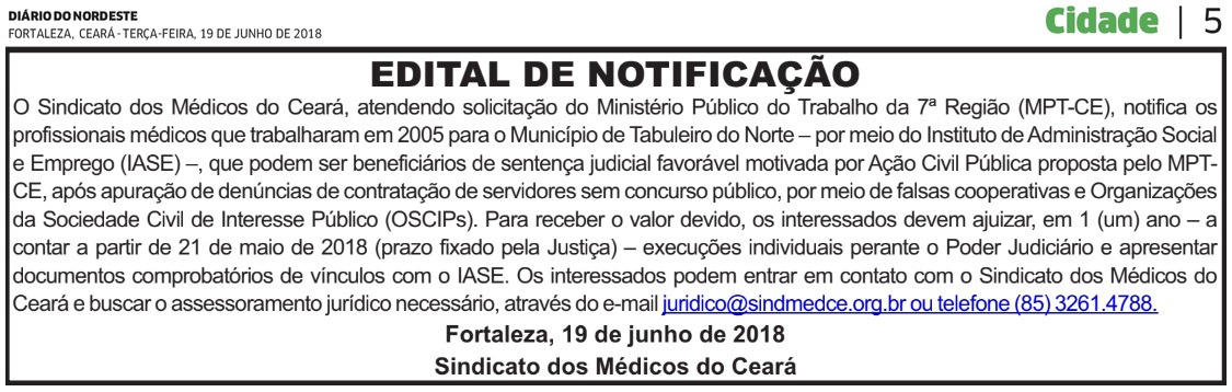 Leia mais sobre o artigo Jurídico em Ação: médicos são convocados a pleitear indenização por ilegalidade em contratações