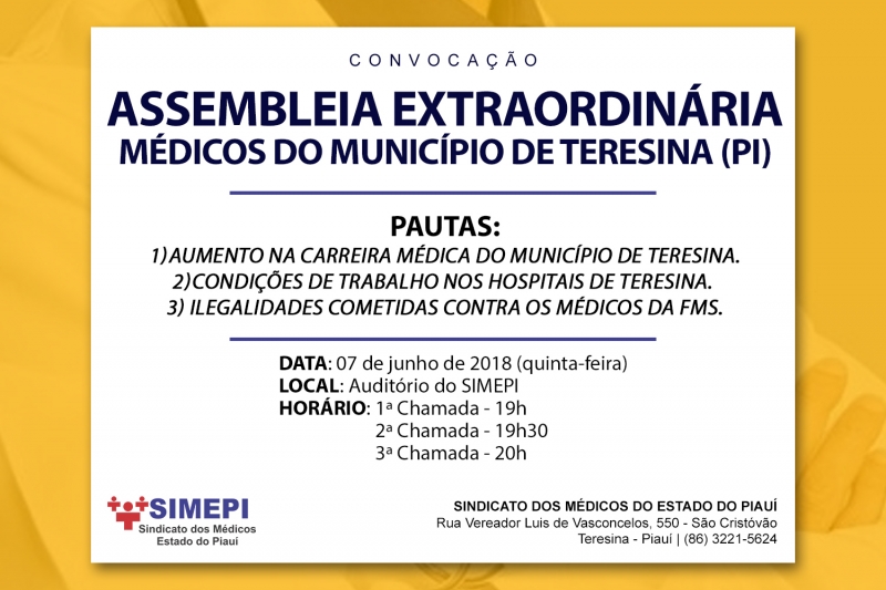 Leia mais sobre o artigo Convocação aos médicos da Prefeitura de Teresina