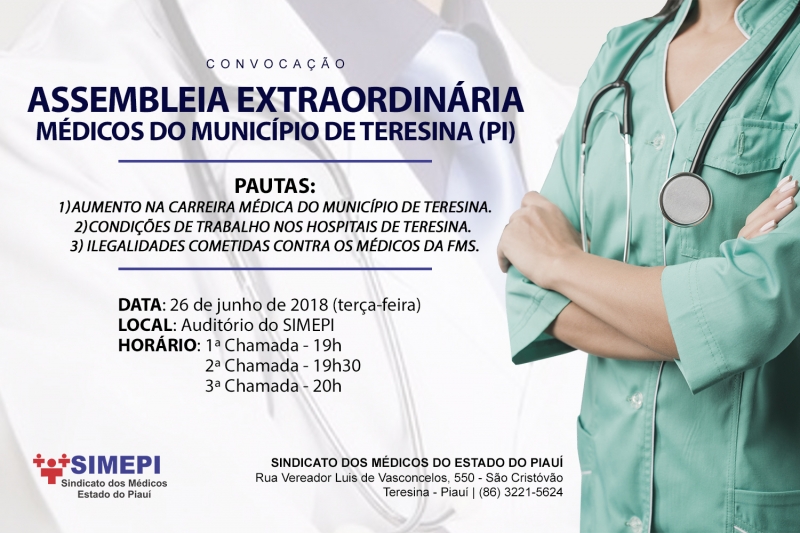 Leia mais sobre o artigo Convocação aos médicos da Prefeitura de Teresina