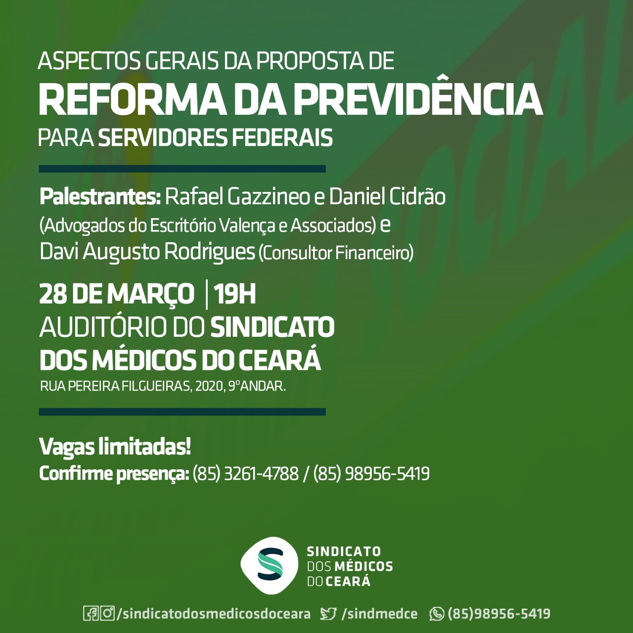 Leia mais sobre o artigo Sindicato promove nova palestra sobre os aspectos da proposta de Reforma da Previdência para médicos servidores federais
