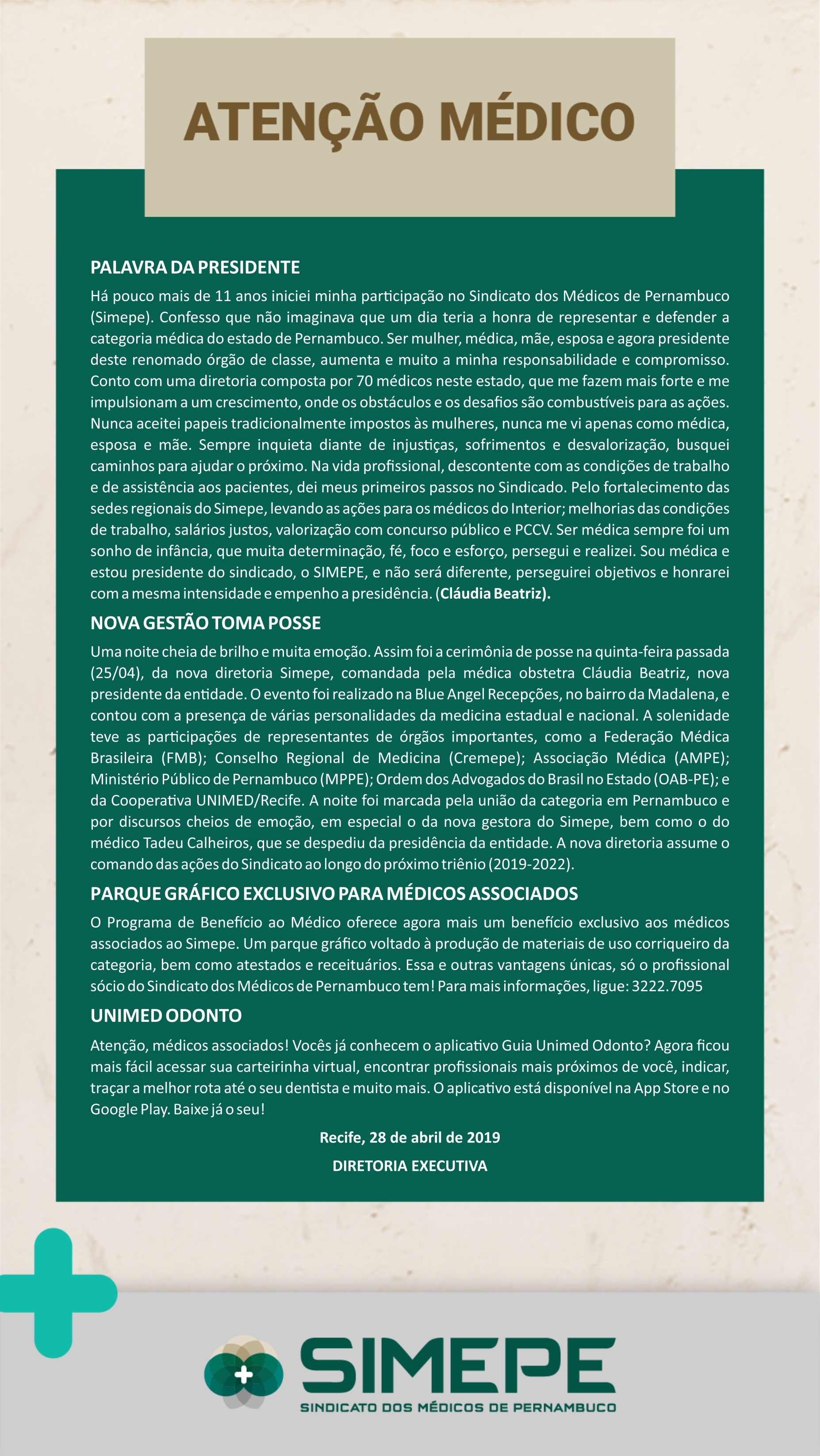 ATENCAO MEDICOS 28.04.19