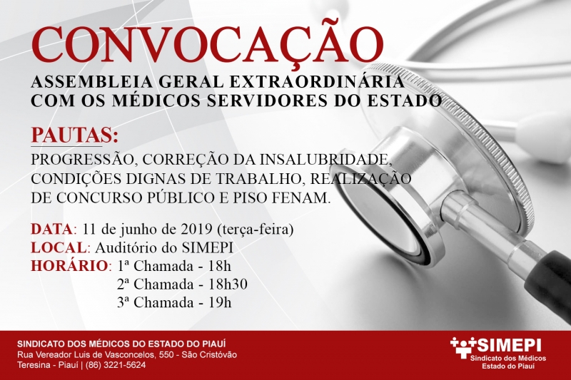 Leia mais sobre o artigo Convocação aos médicos servidores do Estado do Piauí