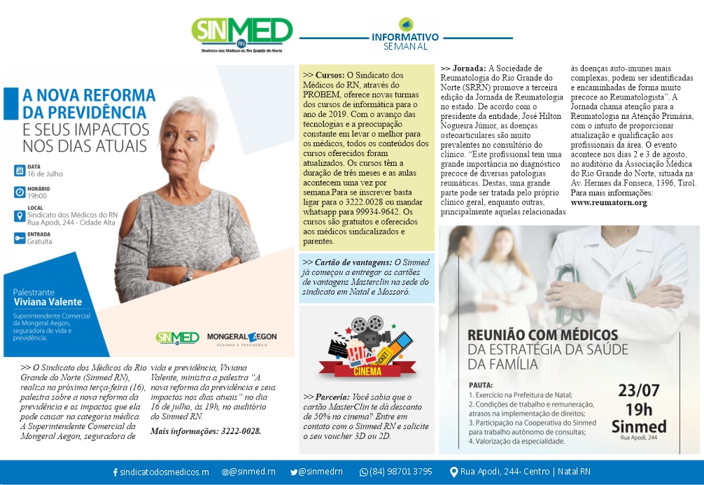 Leia mais sobre o artigo As novidades do movimento médico na Coluna do Sinmed RN