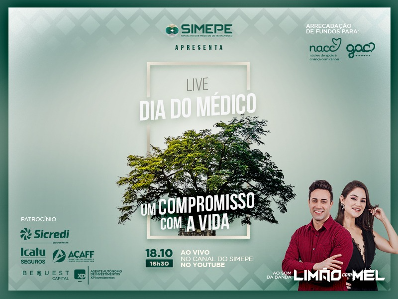 Leia mais sobre o artigo Simepe realiza live solidária para celebrar Dia do Médico