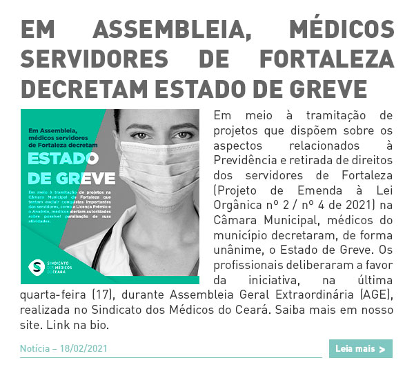 Leia mais sobre o artigo Em Assembleia, médicos servidores de Fortaleza decretam Estado de Greve