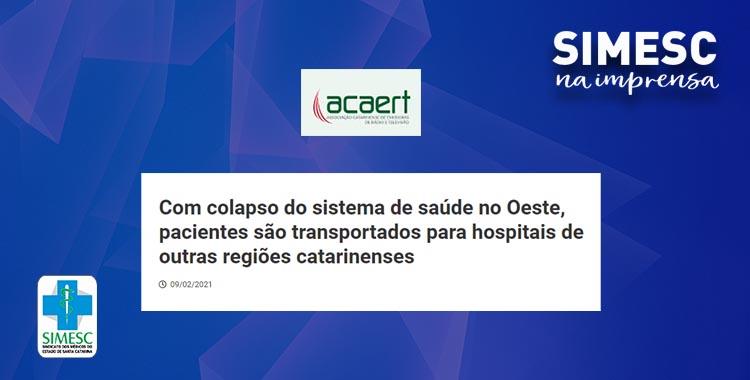 Leia mais sobre o artigo Presidente do SIMESC fala à Rede Acaert sobre a pandemia na região Oeste de SC