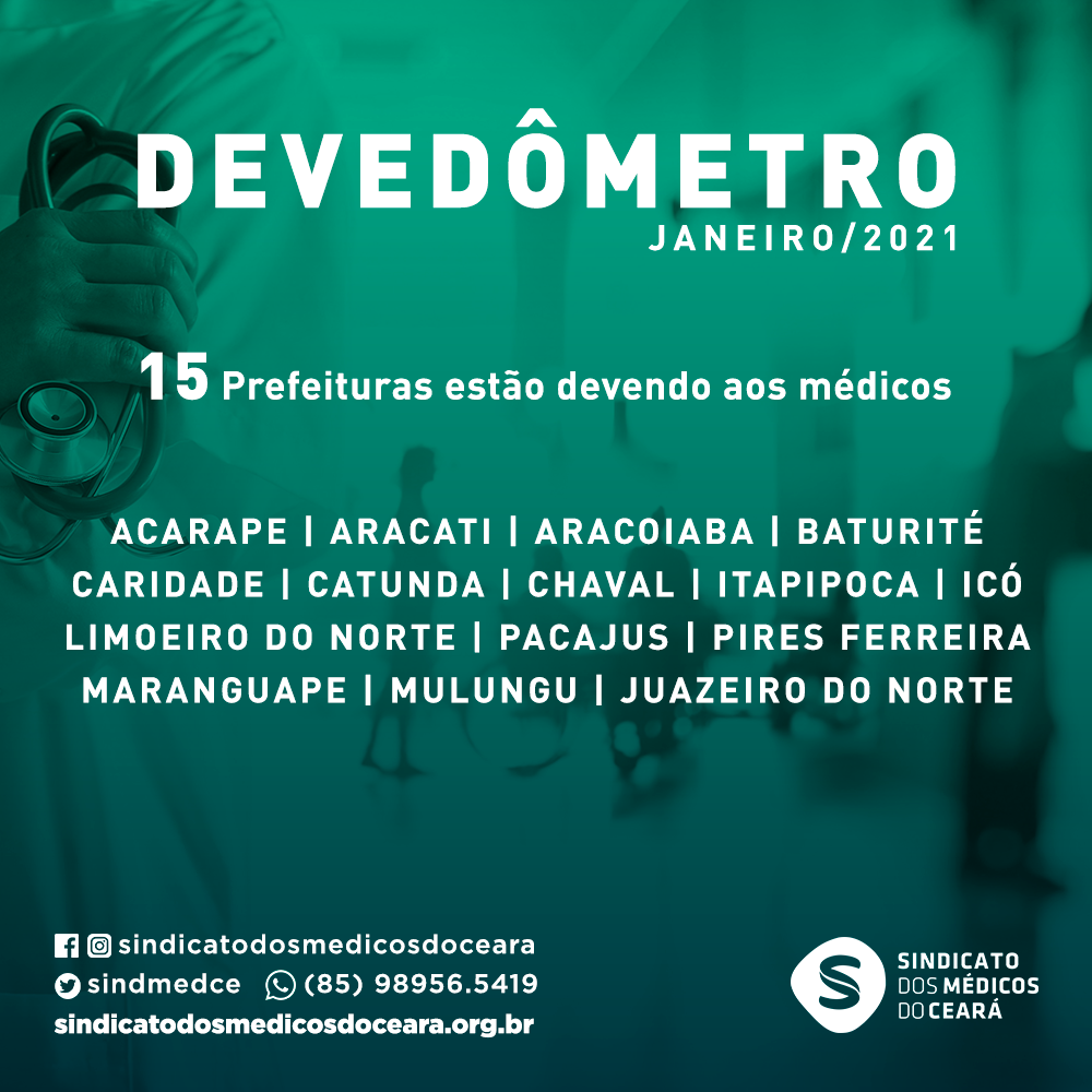 Leia mais sobre o artigo DEVEDÔMETRO: 15 municípios cearenses permanecem em débito com os médicos